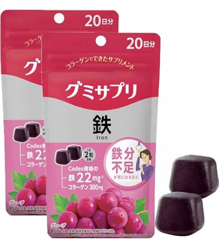 Amazon | UHA味覚糖 [公式] グミサプリ 鉄&葉酸 アサイーミックス味 20
